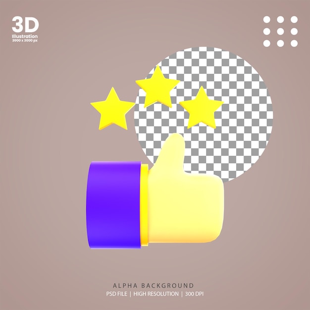 3d render mejor ilustración de calificación