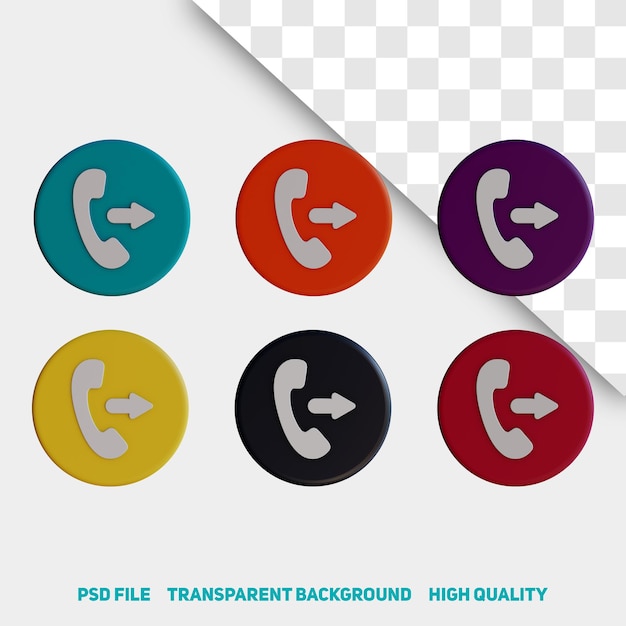 3d render minimalista llamada icono de aplicación premium psd