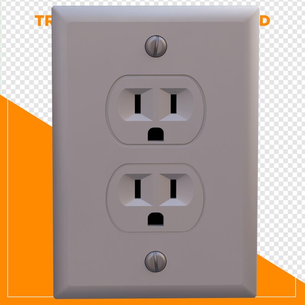 3D-Render mit doppeltem Schalterlicht mit durchsichtigem Hintergrund