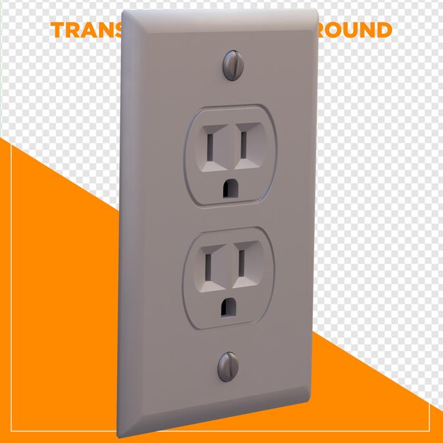 3D-Render mit doppeltem Schalterlicht mit durchsichtigem Hintergrund