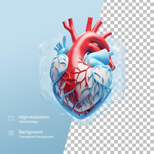 PSD 3d_render_modern_design_of_a_heart