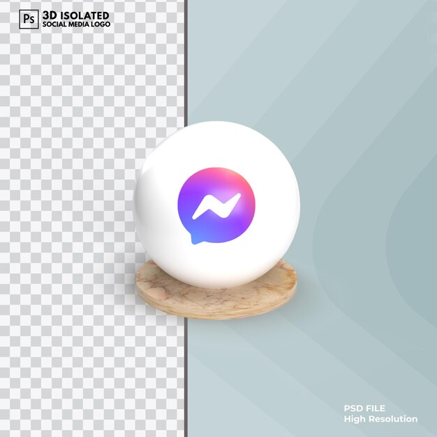 3d render modernes social media icon premium psd