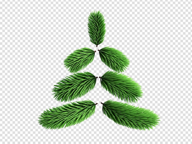 3d render moderno abeto ramitas árbol conífero clip art colección elementos de árbol de navidad aislados sobre fondo blanco