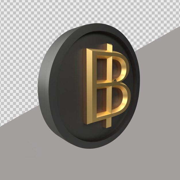 3D Render moneda Baht