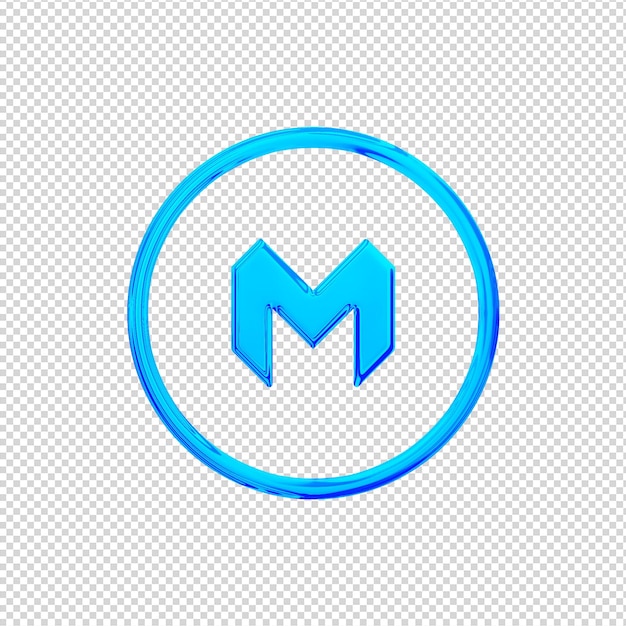 3d render monzo icono azul brillante