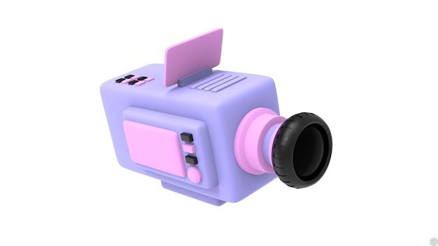 PSD 3d render movie recorder câmera de vídeo para filme ou streaming de cinema ao vivo ilustração de ícone isolado