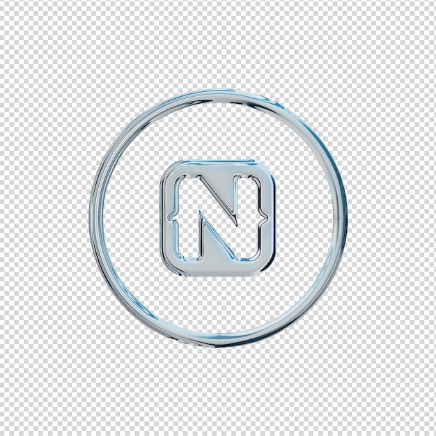 3d render nativescript-symbol chrom glänzend