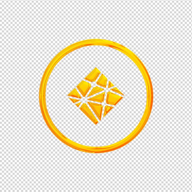 PSD 3d render netlify icono oro brillante