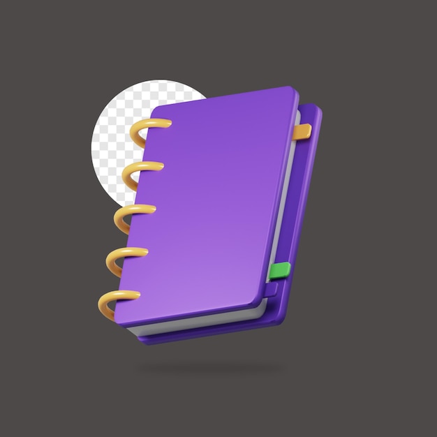3D-Render-Notizbuch-Symbol