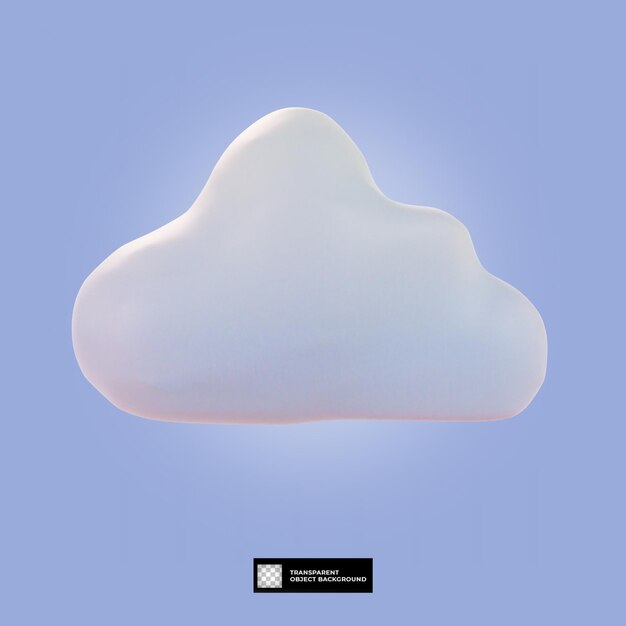 PSD 3d render nube icono aislado