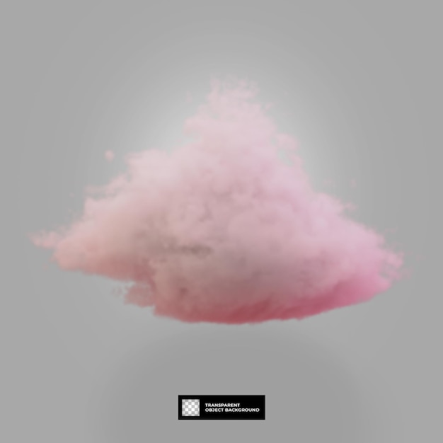 PSD 3d render nube rosa estética