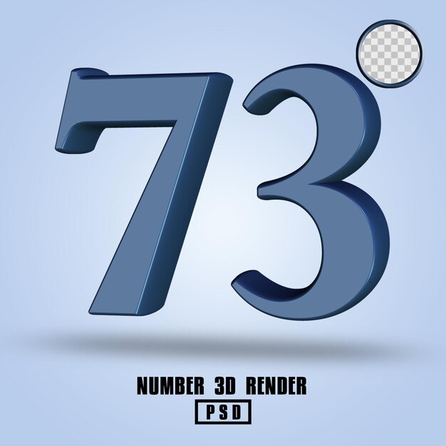 3d render number 73 slate color