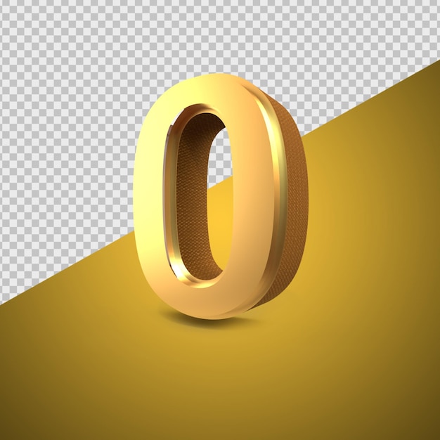 3D Render Number Gold