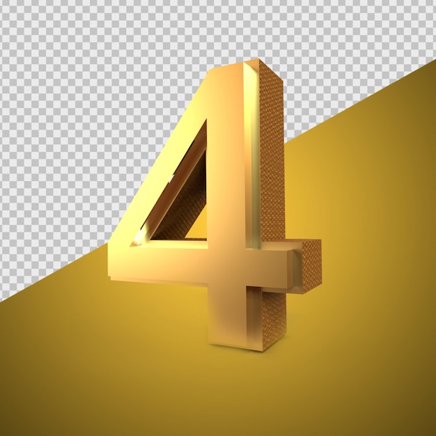 3d render number gold