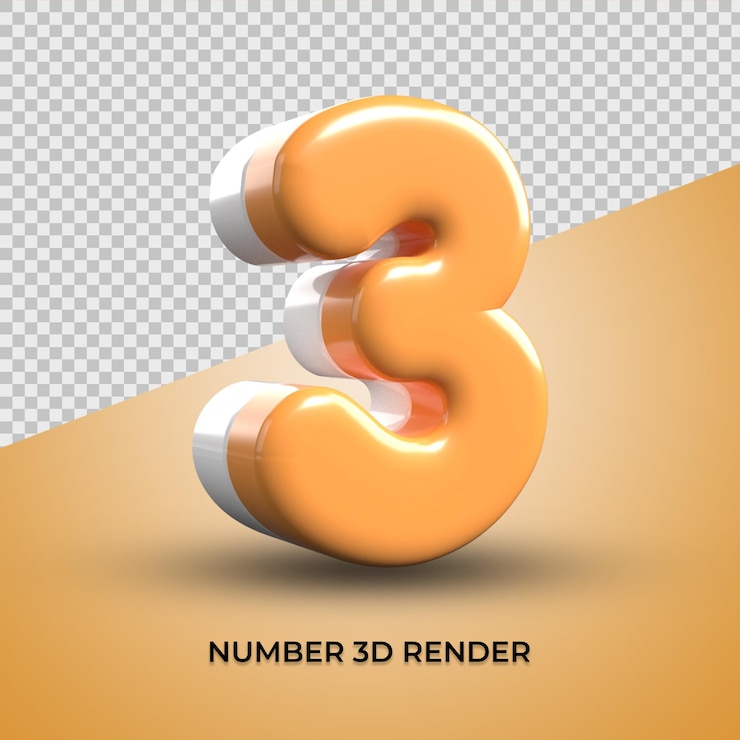 3d render número 03 combinación de colores