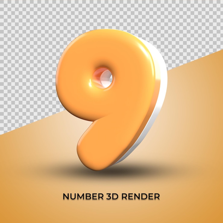 3d render número 09 con combinación de colores