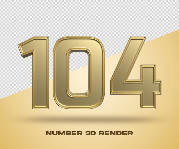 3D render número 104 color dorado