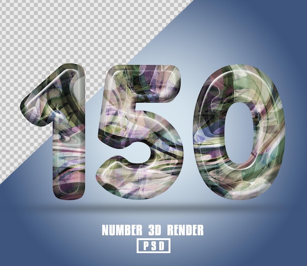 3D render número 150 con color de textura líquida abstracta