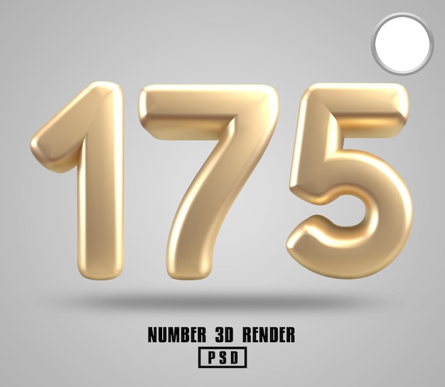 3D render número 175 estilo dorado