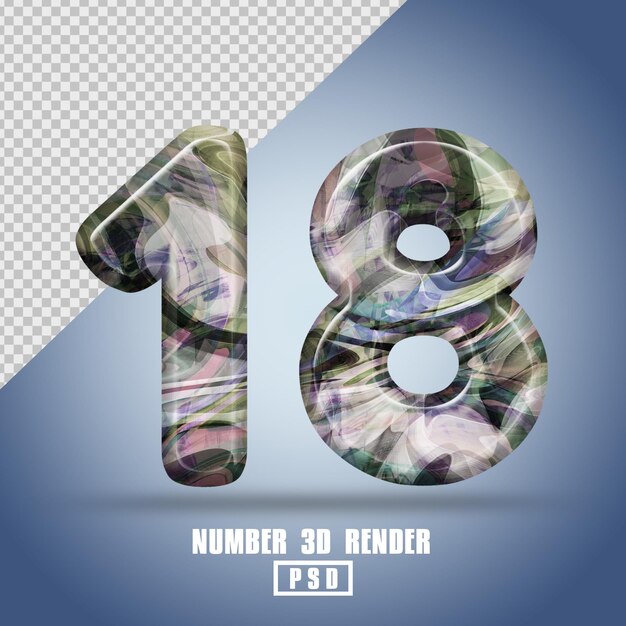 3D render número 18 con color de textura líquida abstracta