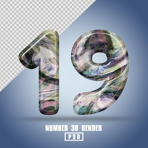 3D render número 19 con color de textura líquida abstracta