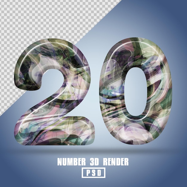3D render número 20 con color de textura líquida abstracta