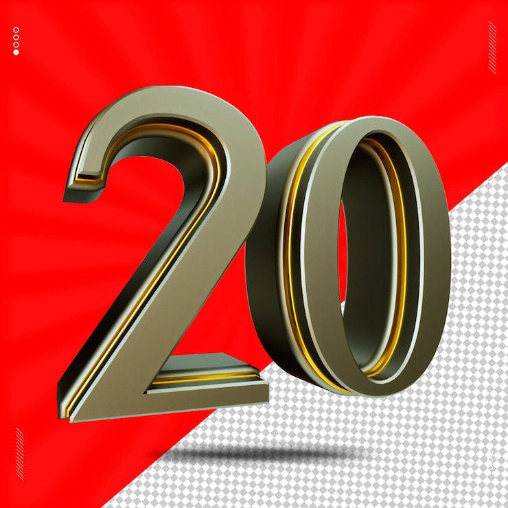 PSD 3d render número 20 fuente acero