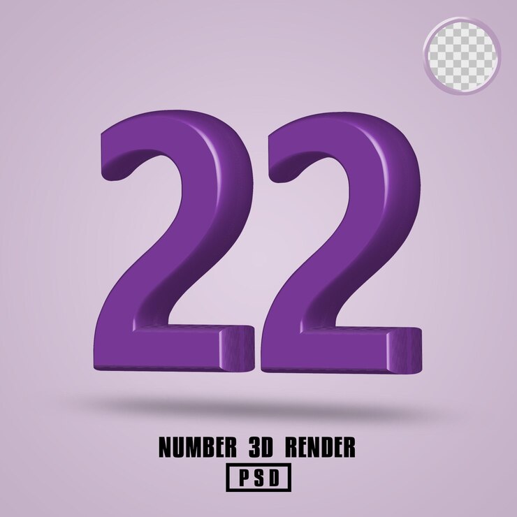 PSD 3d render número 22 color violeta