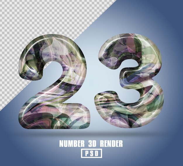 3D render número 23 con color de textura líquida abstracta