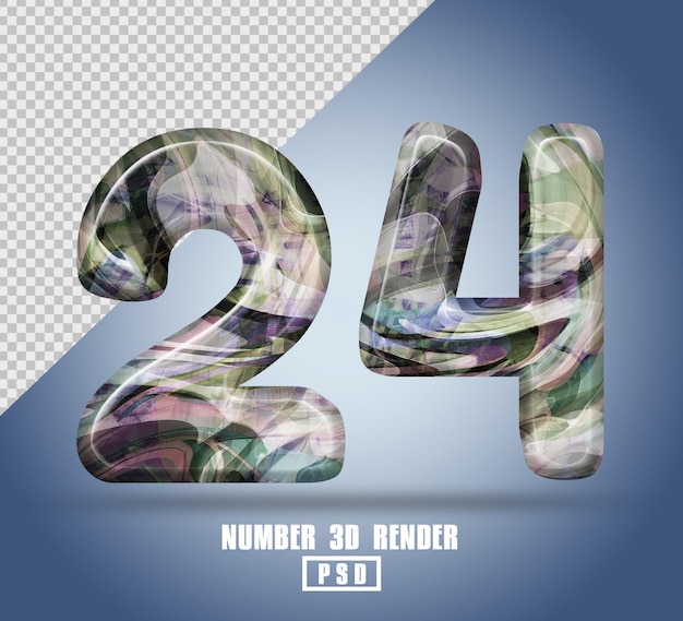 3D render número 24 con color de textura líquida abstracta