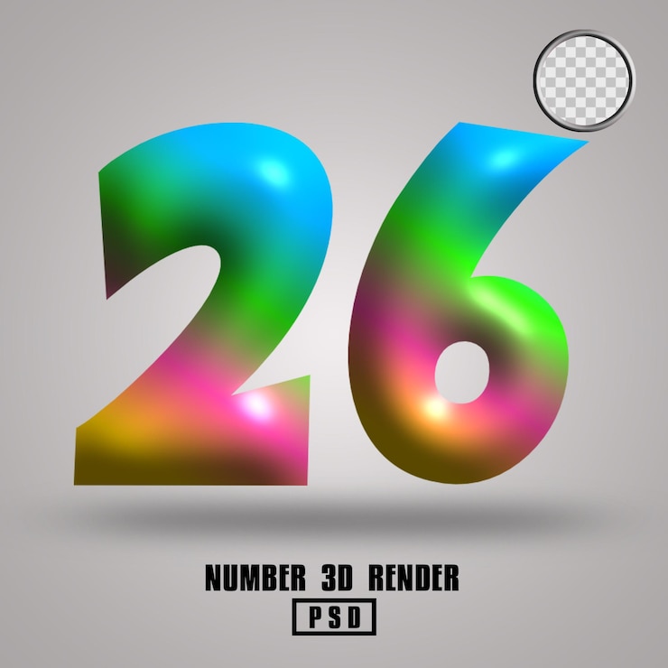 PSD 3d render número 26 color chicle