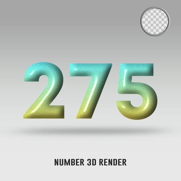 3D render número 275 tosca amarillo color degradado