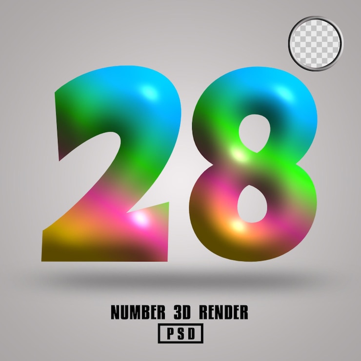PSD 3d render número 28 color chicle