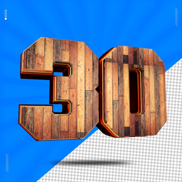 3d render número 30 fuente madera