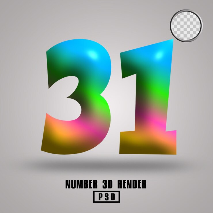 PSD 3d render número 31 color chicle