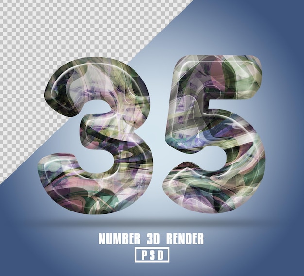 3D render número 35 con color de textura líquida abstracta
