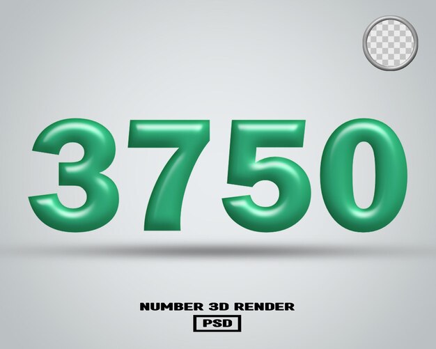 3D render número 3750 tosca color brillante