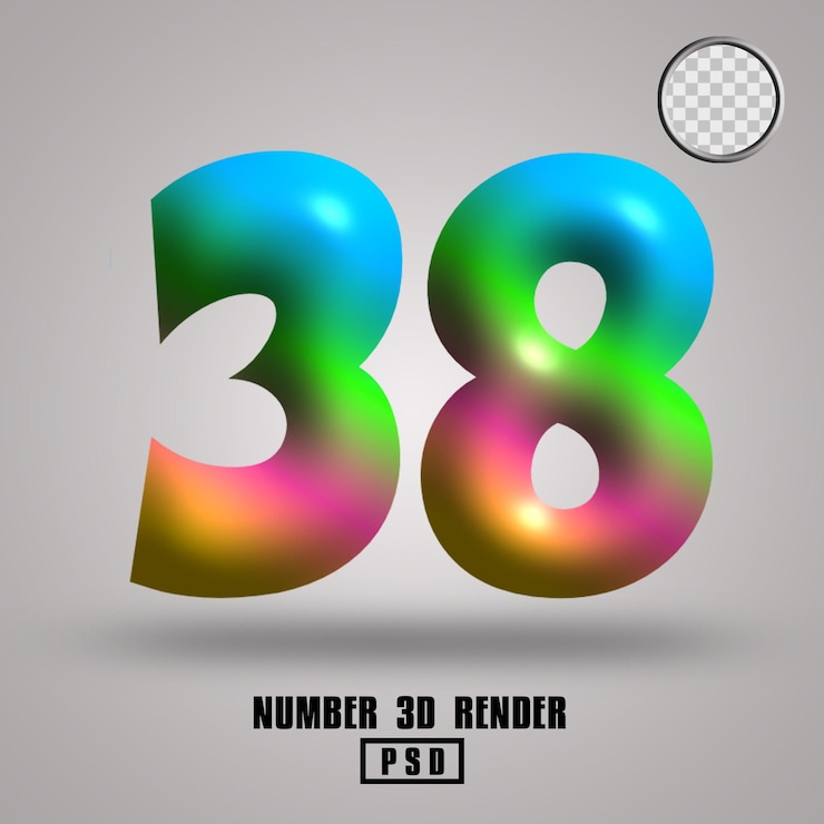 PSD 3d render número 38 color chicle