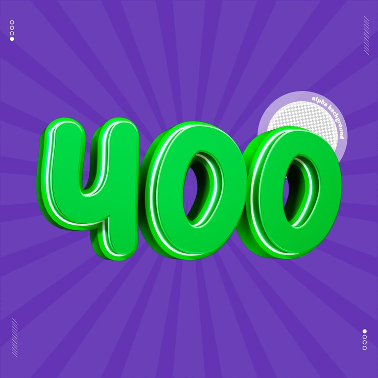 PSD 3d render número 400 fuente verde
