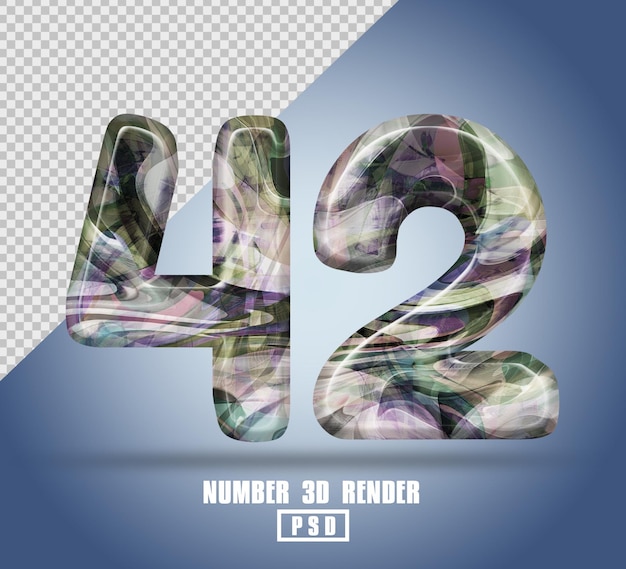 3D render número 42 con color de textura líquida abstracta