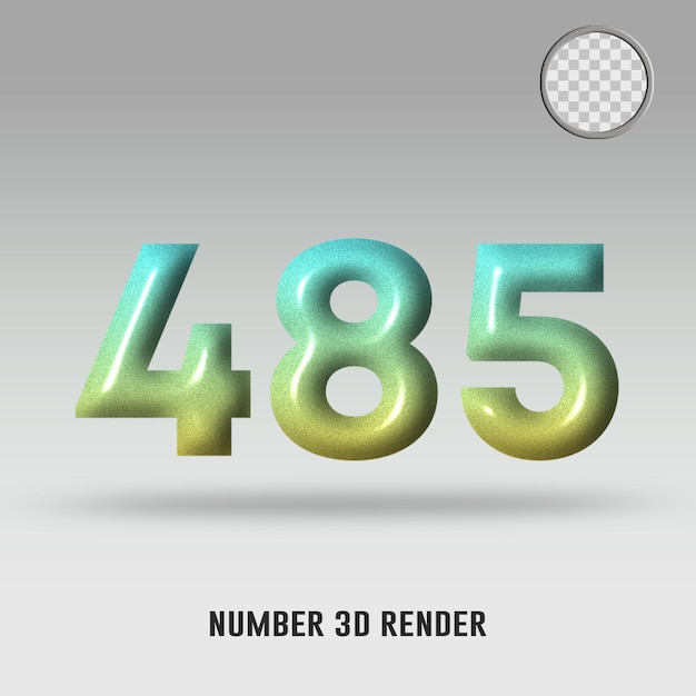 3D render número 485 tosca amarillo color degradado