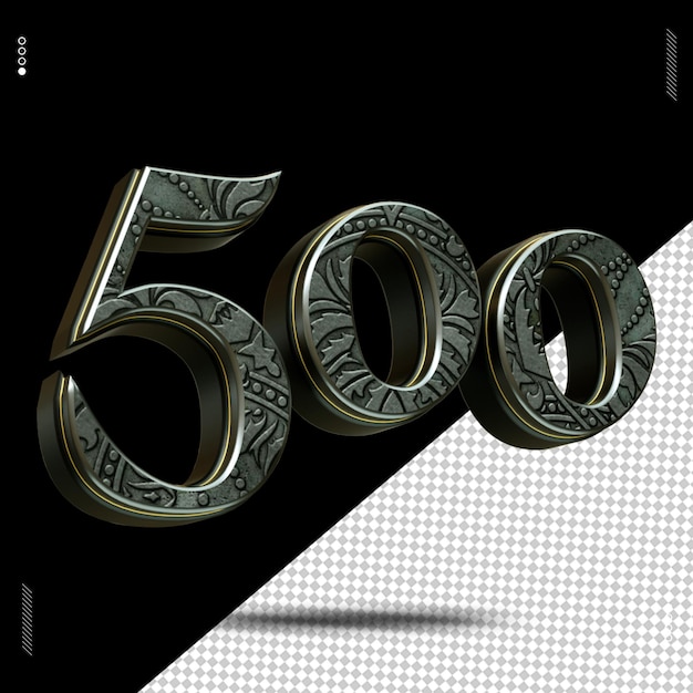 3d render número 500 fuente medieval