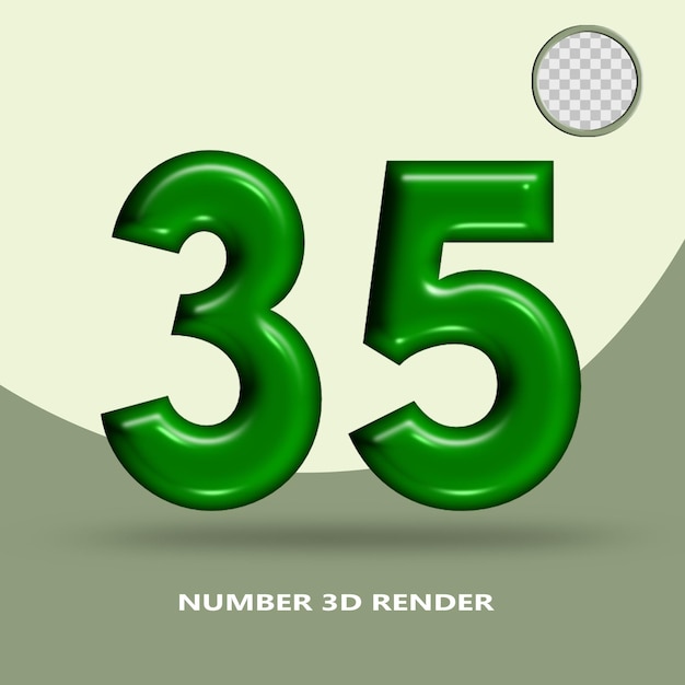 3D render número 505 cor de garrafa verde