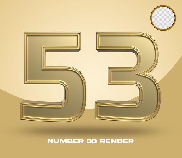 PSD 3d render número 53 oro