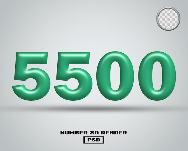 3D render número 5500 tosca color brillante