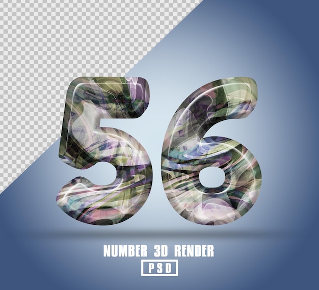 3d render número 56 con color de textura líquida abstracta