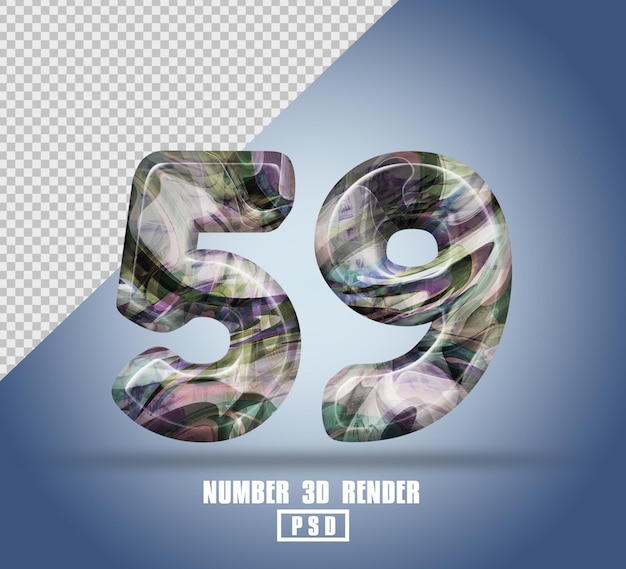 3D render número 59 con color de textura líquida abstracta