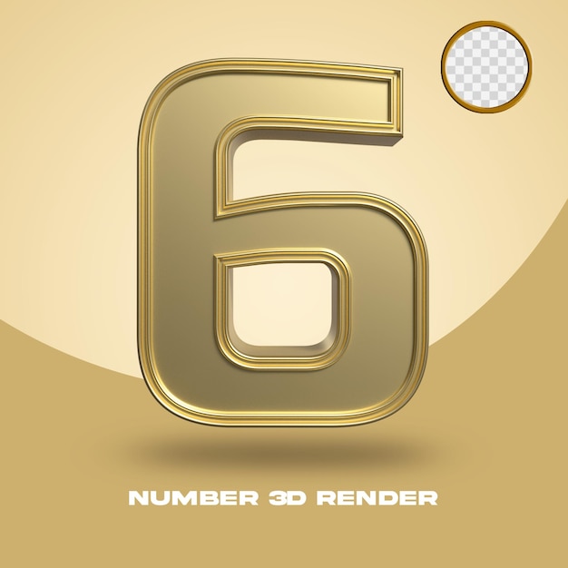 3D render número 6 oro