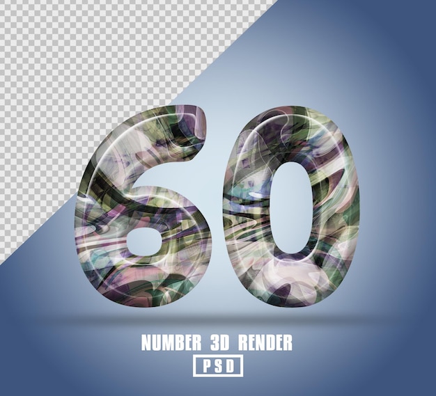 3D render número 60 con color de textura líquida abstracta
