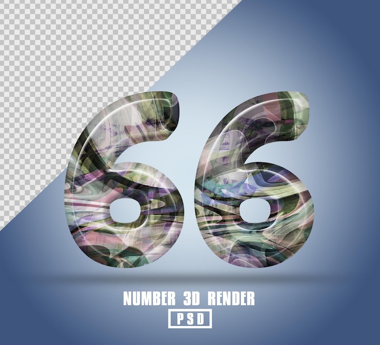 PSD 3d render número 66 con color de textura líquida abstracta